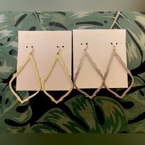 Kendra Scott Sophee style earrings in silver and gold